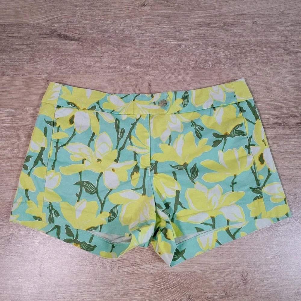 J. Crew Size 8 Floral‎ Flower Print Shorts Preppy Casual Classy Easy Minimalist
